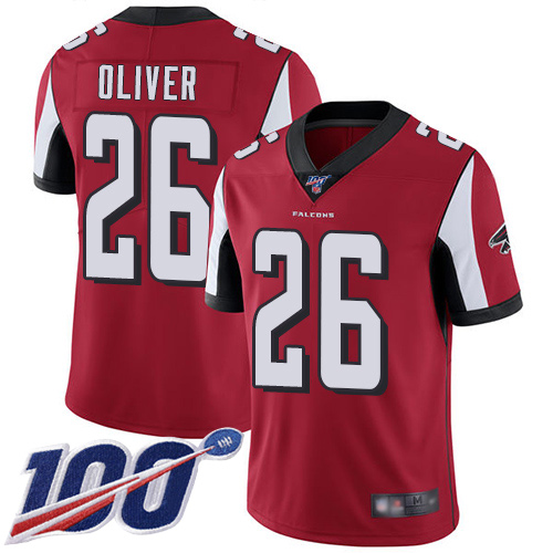 Atlanta Falcons Limited Red Men Isaiah Oliver Home Jersey NFL Football #26 100th Season Vapor Untouchable
